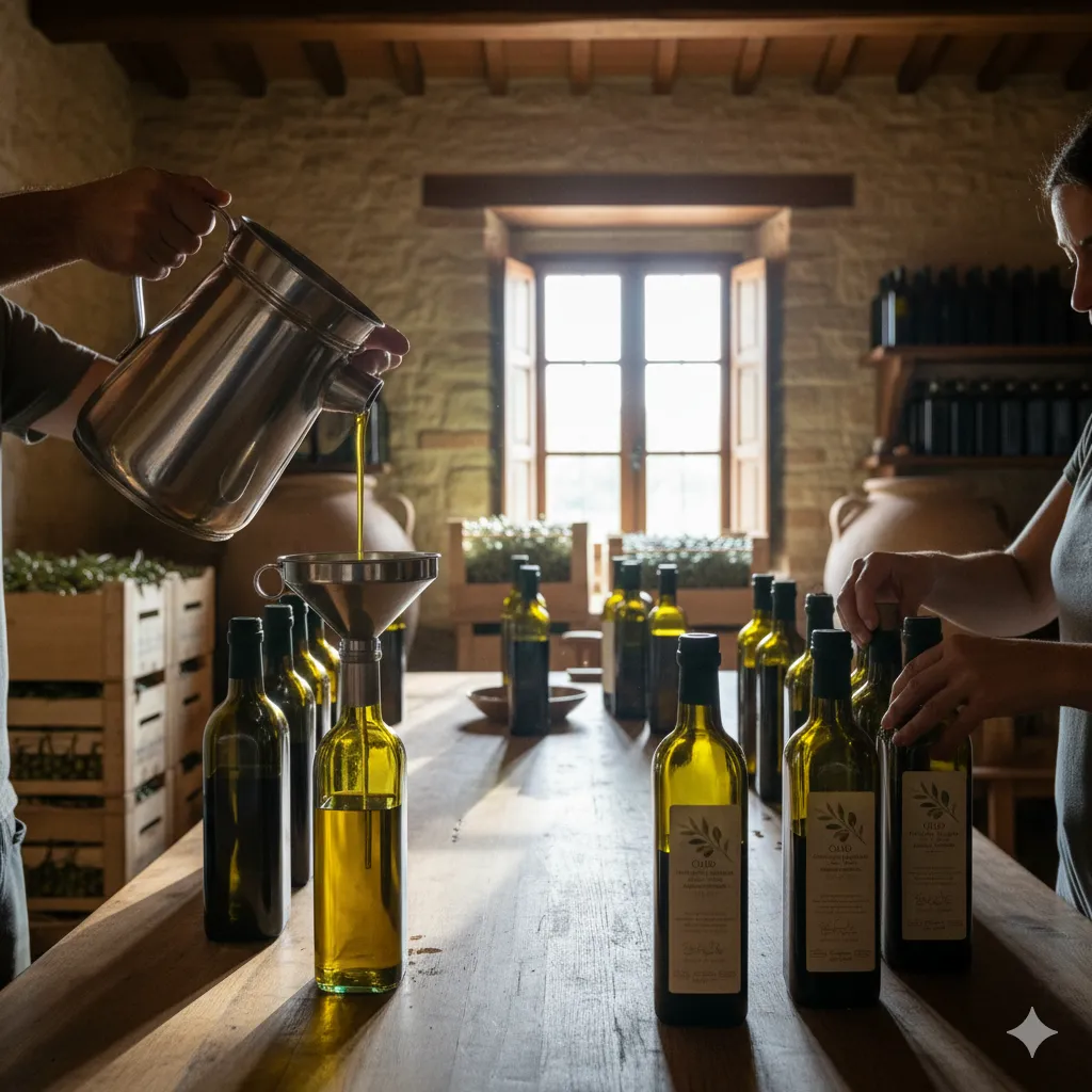 imbottigliare olio d'oliva